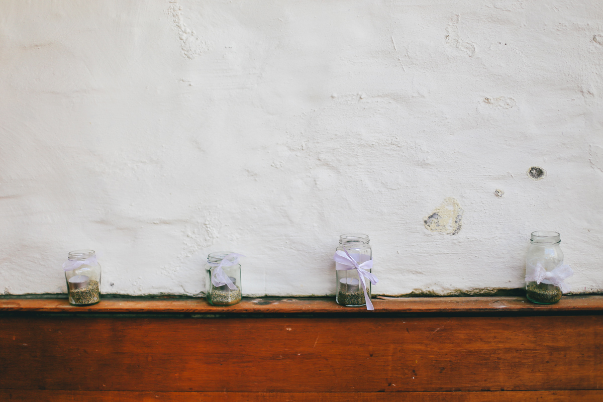 Wedding decorations at Prussia Cove, Cornwall by Love Oh Love Photography